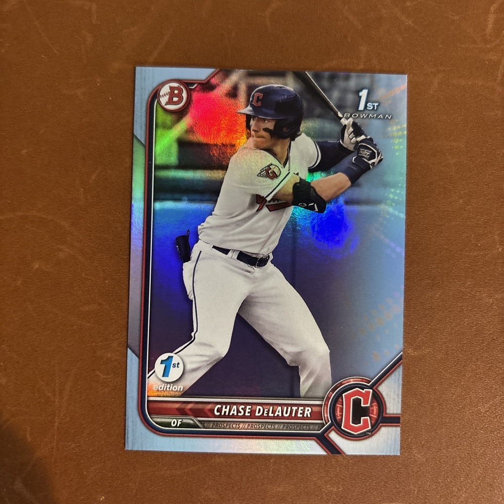 2022 Bowman Draft 1st Edition Sky Blue Foil Chase Delauter #BD-49 Guardians